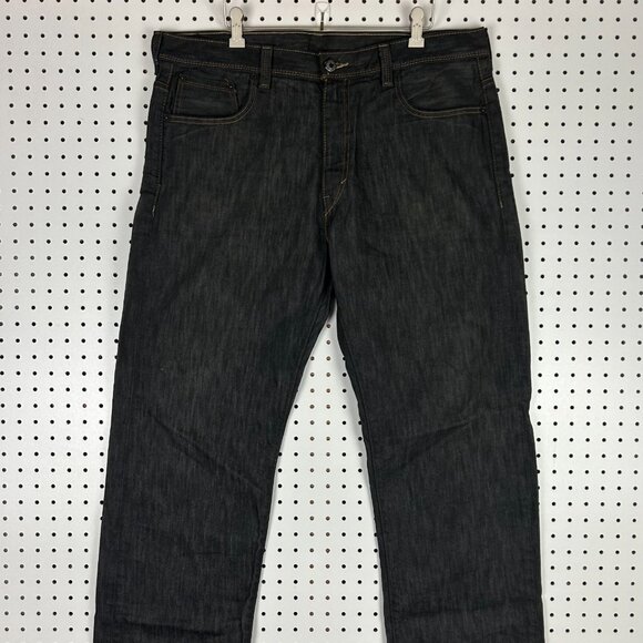 Levi's 569 Loose Straight Black Jeans 38x34 Flap Pocket Gothic Punk Skater Y2K - Picture 5 of 7